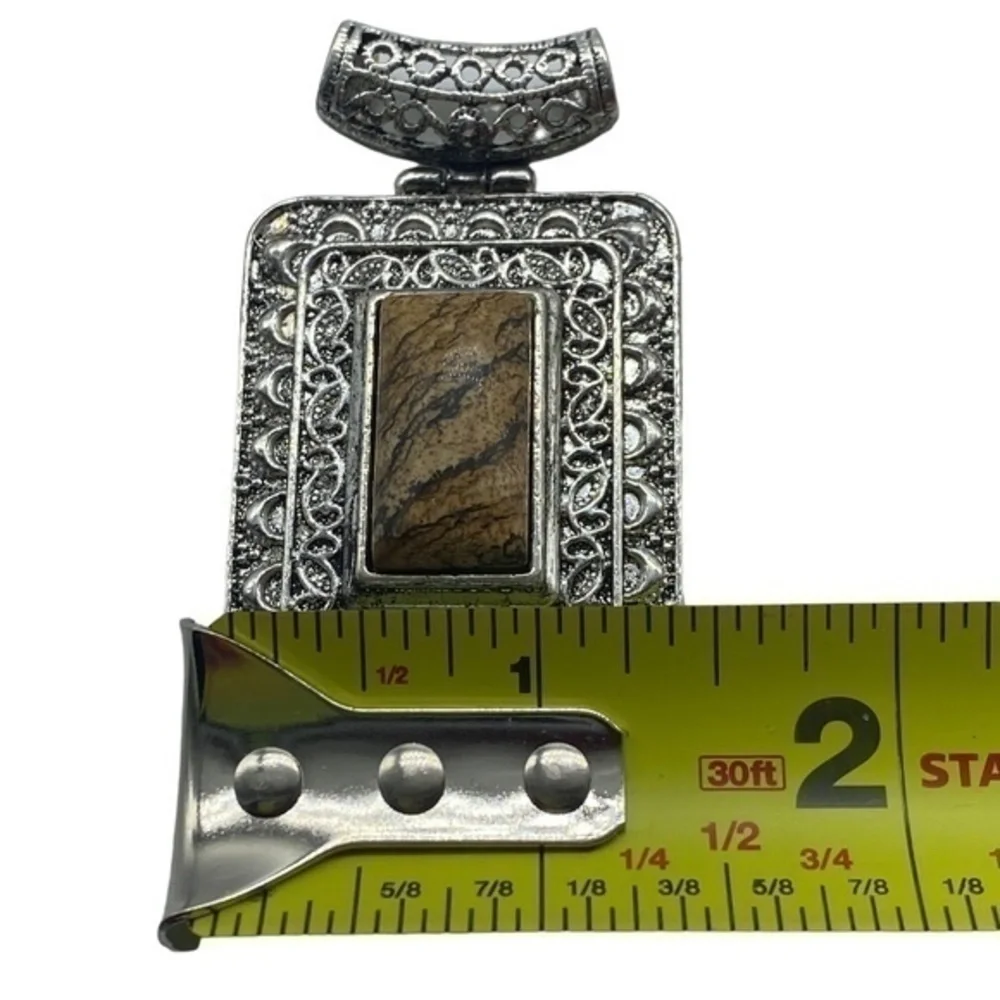 Elephant Skin Jasper Gemstone Sterling Silver 925 Pendant 2.5in